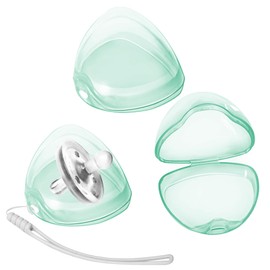 Nisxabebe Pacifier Case,3 Pack BPA Free Pacifiers Holder Case with Lanyard for Diaper Bag,Binky Container Box for Baby Binky Nipple Travel,Essential Pacifier Accessories,Easy to Clean,Green