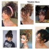 Synthetic Messy Hair Bun Elastic Drawstring Curly Bun Short Ponytail