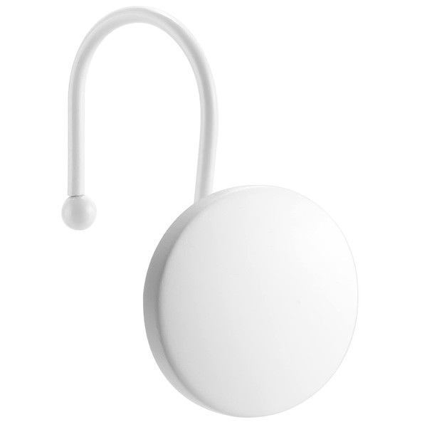 Decorative Shower Curtain Hooks, Simple Modern Style Round Flat-Back Button