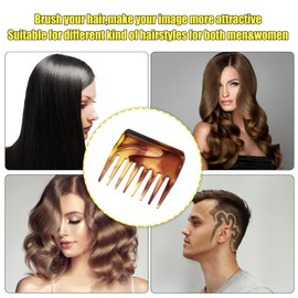 VOCOSTE Wide Tooth Hair Comb Untangle Hair Comb Moisture and Dry Plastic Amber