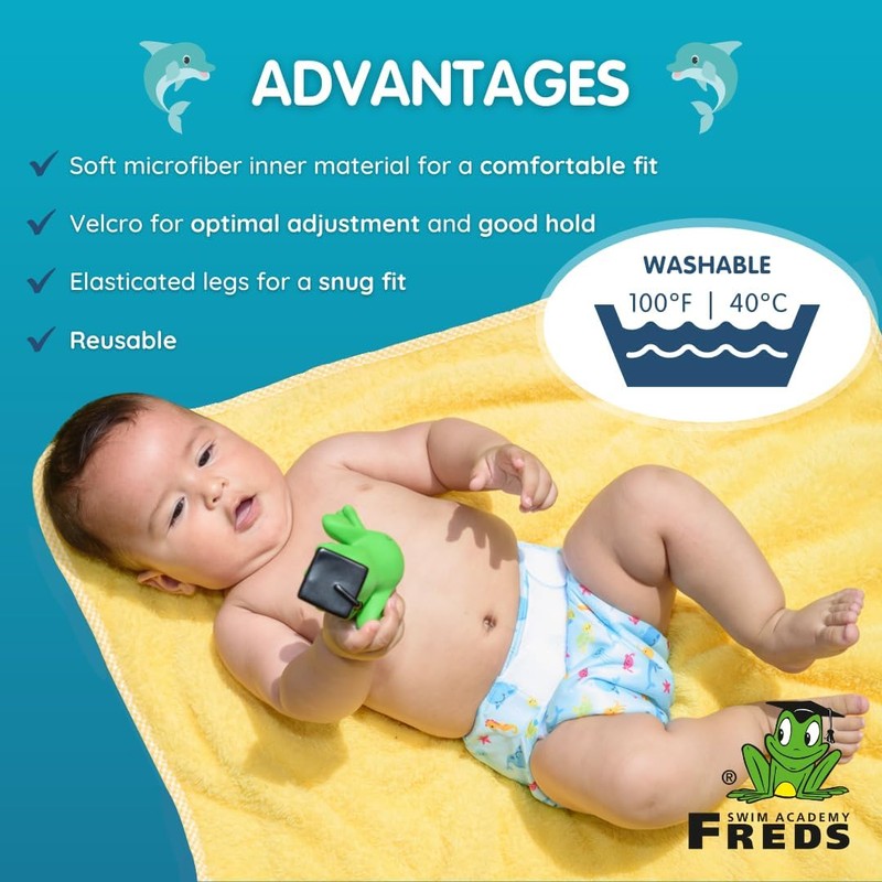 FREDS Swim Nappy Blue - Reusable Swim Nappy for Boys