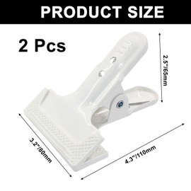 Murtenze 2 Pack Heavy Duty Spring Clamps Clips, 4" Backdrop Spring Clamps Black Metal Rubber Hinge Clip for Photography Background Stands, Woodworking & Home Improvement Projects(White)