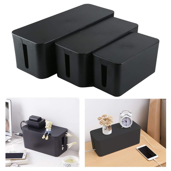 YaeCCC Cable Management Organizer Box Power Strips Hider Power Cords