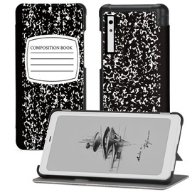 QIOFEARTH Case for Onyx BOOX Palma 6.13" Back Cover,New Lightweight PU Leather Cover,and Water-Safe, Foldable Protective Cover,Compatible BOOX Palma 6.13" E-Ink Protective case (Black Notebook)