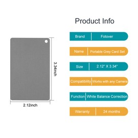 Fotover Graue Karte Weißabgleich Karte,3 in 1 Digitale Farbkorrektur Set 18% Belichtung Fotografie Karte für Video, DSLR und Film, 2 Pack