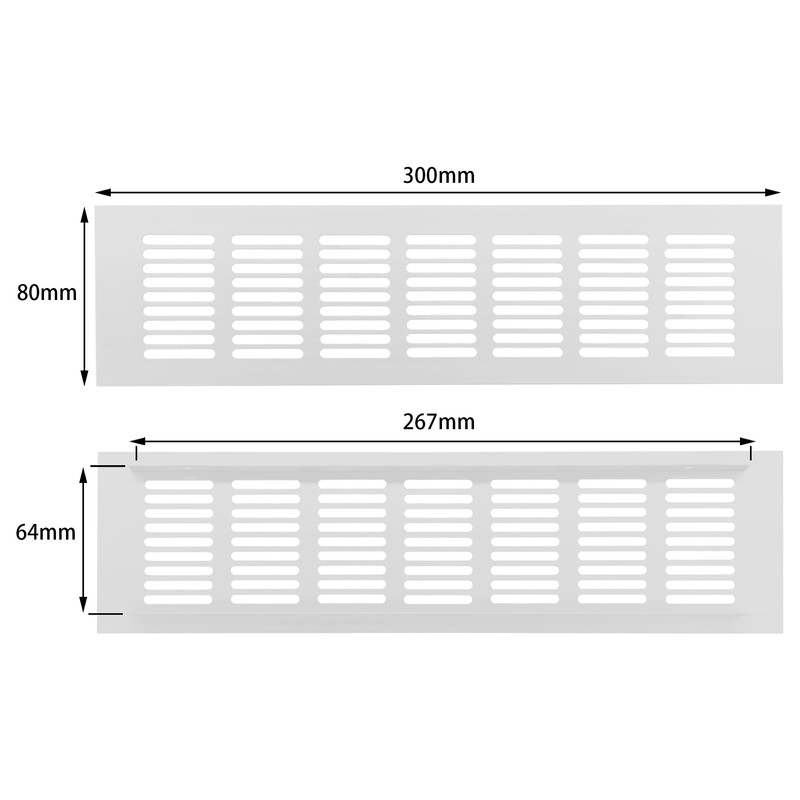 2 PCS 80 * 300mm Rectangle Silver Aluminum Alloy Mesh