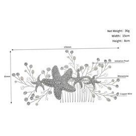 FRCOLOR Beach Wedding Hair Comb Rhinestones Headpiece for Women All- Hair Accessory for Bridal Hairstyles Non-fading Design for Any Occasion