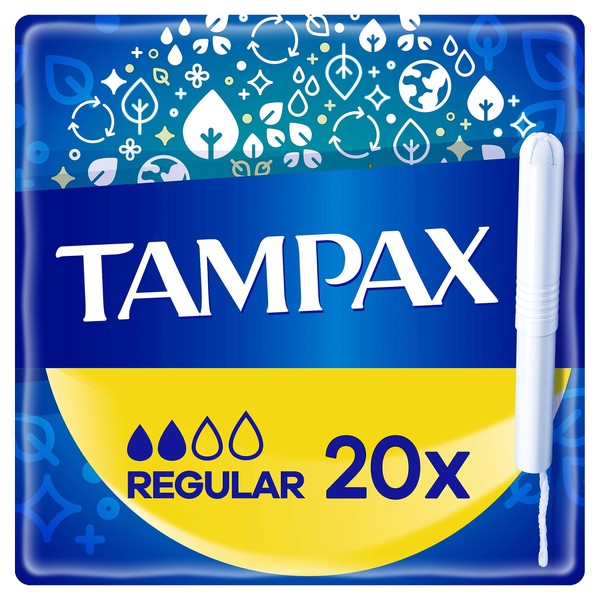 Tampax Regular Tampons with Cardboard Applicator, Pack of 20