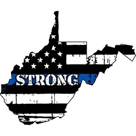 Magnet State of West Virginia Strong Thin Blue Line Flag Exterior Decal Vinyl Magnetic Sticker 4"