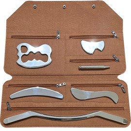 Robulove 6 in 1 Stainless Steel Gua Sha Muscle Scraper Tools Set IASTM Tools Great Soft Tissue Mobilization Tool (Robulove1-6set)