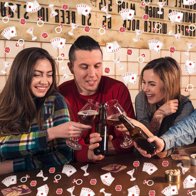 Whaline 300Pcs Lucky in Love Table Confetti Vegas Bachelorette Party