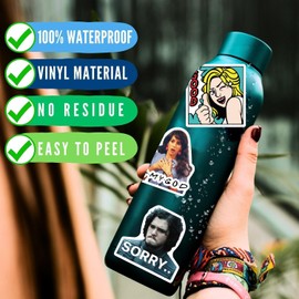 100 Pcs Water Bottle Sticker, Funny Stickers for Teens Adult, Cute Funny Meme Waterproof Vinyl Stickers Laptop Skateboard Stickers Journal MacBook
