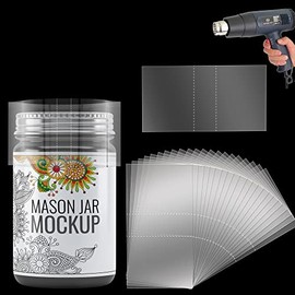 Shrink Wrap Bands for Bottles Jars Seals Shrinkable Plastic Sealer Heat Shrink Bands Cap Seal for Jars Bottles Mouth Shrink Bag Refillable Shrink Wrap Container（200 Pieces，4.92 x 1.1 Inch，125 x 28mm）