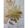 50 Pieces Wing Feather Golden Charms Decor Craft Handmade Accessories