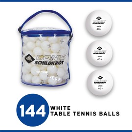 Donic-Schildkröt Jade Table Tennis Ball, Poly 40+ Quality, Available in White, Orange or Assorted Colours, in Blister Pack of 6, in Polybag of 12, in Mesh Bag of 72 or in Carry Bag of 144, white