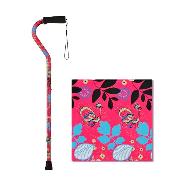NOVA Designer Walking Cane with Offset Handle, Lightweight Adjustable Walking