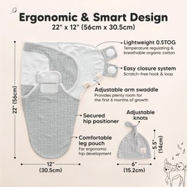 KeaBabies 3-Pack Swaddles for Newborn Baby Girls, Boys with Hats - Organic Soft Baby Sleep Sacks, Breathable Baby Swaddle 3-6 Months Beanies Set, Premie Infant Sleep Sack 0-3 Months (Nordic)