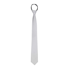 WANYING Zip Tie 6 cm Narrow Tie for Men Pre-Tied Security Safety Tie Casual Business Length 48 cm - Plain, 1 x light grey