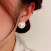 TseenYi Round Pearl Studs Earrings Big Pearl Earrings
