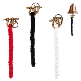 DELORIGIN 3 Colors Rope Bell Pull Cotton Bell Pendant Decoration with Alloy Clasps 3pcs Fancy Ropework Bells Rope Keychain Small Bells Kont for Keychain Christmas Home Decor