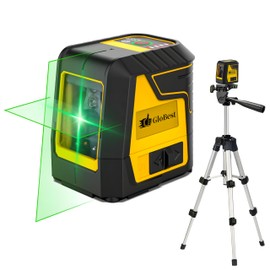 Laser Level with Tripod, Green Cross Line Laser Lever with Tripod, Self-leveling, Manual, Pulse Mode, Lazer Level Tool for Picture Hanging, Tiling, Includes 360 Degree Magnetic Base & Battery
