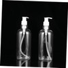 FELTECHELECTR 8set Refillable Pump Dispenser Transparent Liquid Bottles White Pump