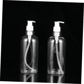 FELTECHELECTR 8set Refillable Pump Dispenser Transparent Liquid Bottles White Pump for Shampoo Shower Gel Essential Oils Wash Reusable for