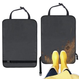 Pack of 2 Car Backrest Protectors, Black, 60 x 45 cm, Car Backrest, Car Seat Protection Backrest for Children, Oxford Waterproof and Easy Care, Seat Protector, Car Backrest for Saloons, Trucks, SUVs