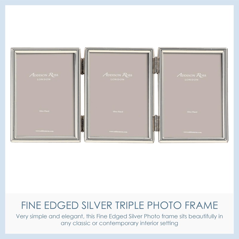 Addison Ross, Essentials Photo Frame, Silver Plate Treble, 2 x