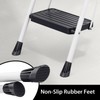 TOOLF 2 Step Ladder, Sturdy Steel Step Stool with Anti-Slip