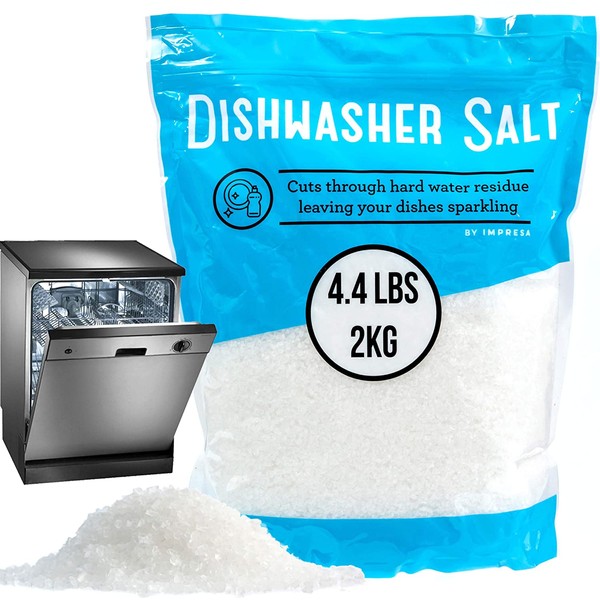 4.4 LB Dishwasher Salt - Water Softener Salt - Compatible with Bosch, Miele, Whirlpool, Thermador and More (2 KG)