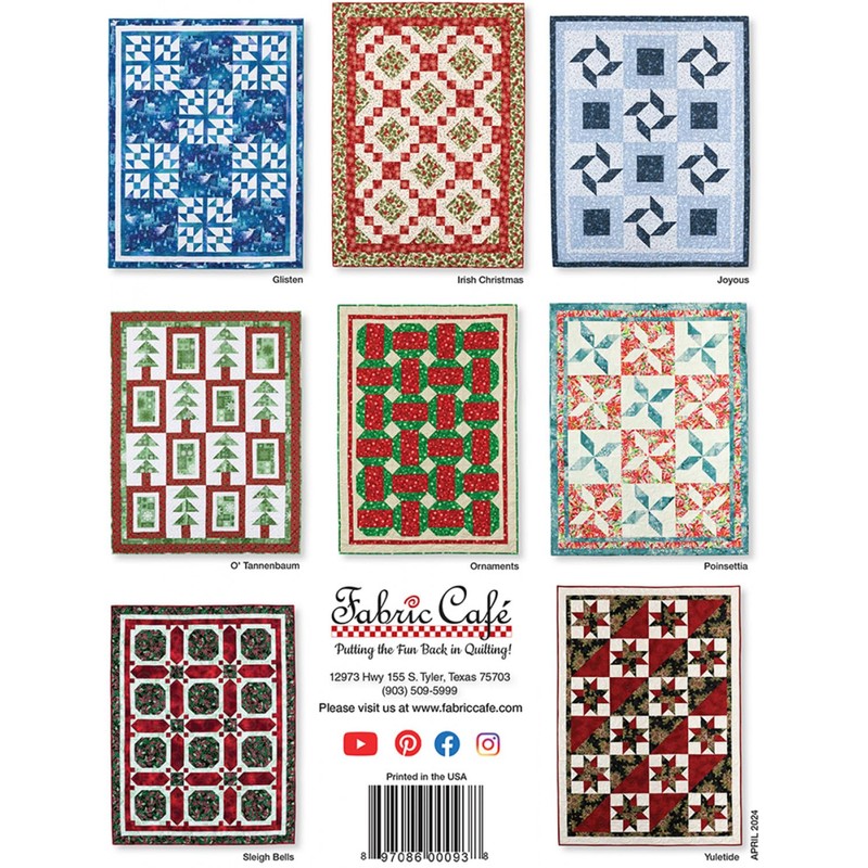 Fabric Cafe Quick Christmas 3-Yard Quilts Pattern - 8 Festive