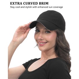 GADIEMKENSD Extra Curved Brim Baseball Cap, Womens Baseball Hat, Plain Dad Hat with Adjustable, Ball Caps for Men Unstructured Blank Low Profile Golf Hats for Gym Running Tennis Workout Dark Grey