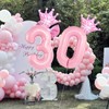 40 Inch Pink Crown Number 20 Balloons, 20th Birthday Balloons
