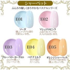 NailRecipe E1-5 Nail Gel Nail Color Gel Set of 5 Colors, Cute Like Flowers (Sherbet E1-5)