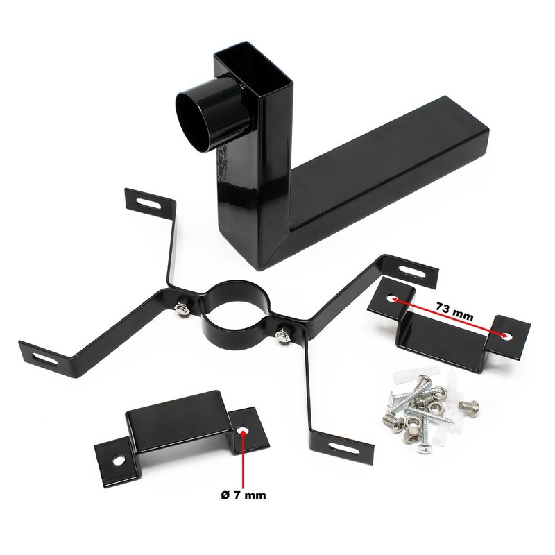 Wiltec Wall Mount Black 50 x 120 x 250 mm
