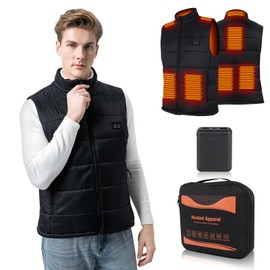 BIAL Heated Vest for Men, Men's Heated Vest with 12000 mAh Battery Pack, Carbon Fiber Apparel, Lightweight Heated Jacket