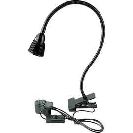 QUANS 5W Clip on Clamp Gooseneck COB LED Desk Table Light lamp Warm White 19inch Neck Black