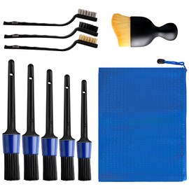 ZUYIST Pack of 9 Detailing Brushes Car Cleaning Car Brush Interior with Lint, Multifunctional Cleaning Brush Car, Decontamination Car Brush for Cleaning Wheels Engines