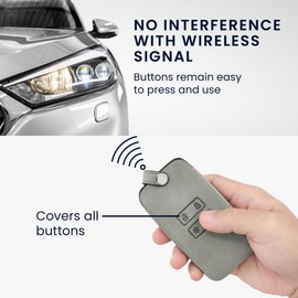 kwmobile Car Key Case Compatible with Renault 4-Button Smartkey Car Key (Keyless Go Only) - Faux Leather Protective Key Case Cover Anchor Vintage Grey