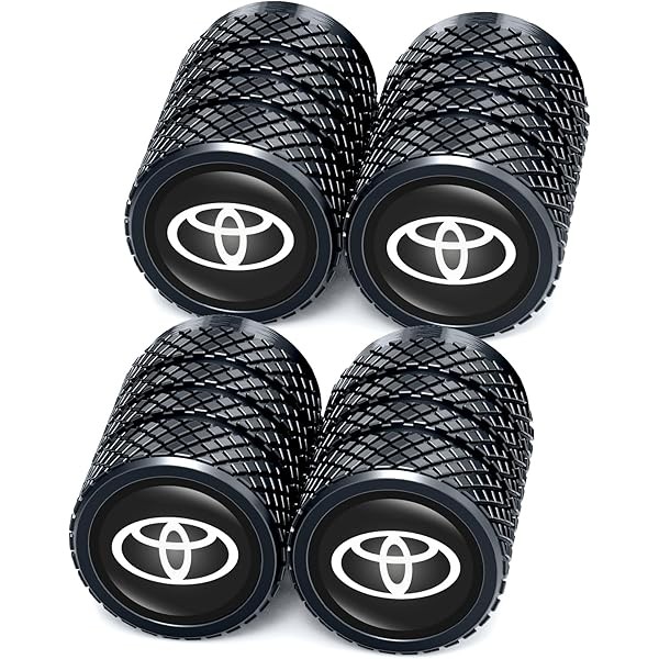 Tire Valve Caps, Copper, Black, Vehicle Specific Fit (Toyota, Corolla,