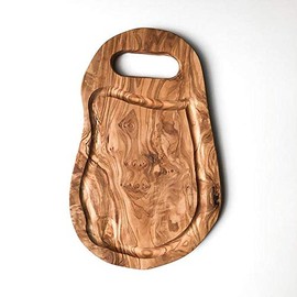 (PNA35) Rustic Olive Wood Chopping Board with Jus Groove - L 35cm x W 20cm x D 1.75cm