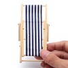 iwobi 2 Pcs Mini Foldable Wooden Beach Chair,Miniature Deco Beach