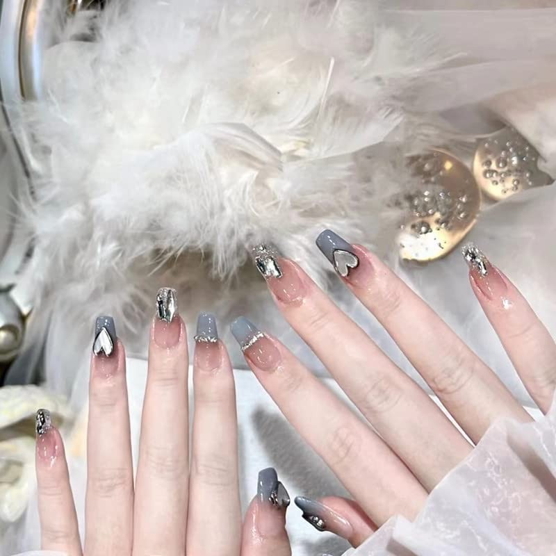 Nail Tips, Gray Nail Tips, Heart Style, Coming of Age