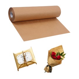 Kraft Paper, Width 30 cm, Natural Recycled Paper, Kraft Paper Gift Packaging for Crafts, Birthdays, Christmas (Brown, 10 m)