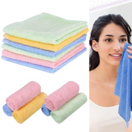 DILUSILK Flannels Face Cloth Soft Face Cloths Flannels Wash Towels Quick Dry Reusable Face Body Cloths Squares Wash Flannels for Baby Kids Adults(6 Pcs ，25x25cm)