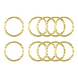 sourcing map 10Pcs Open Jump Rings, 30mm/1.18" OD Brass Jump Ring Connectors 3mm Thick O Rings for Necklaces Bracelet Jewelry Making Keychain DIY Craft, Gold Tone