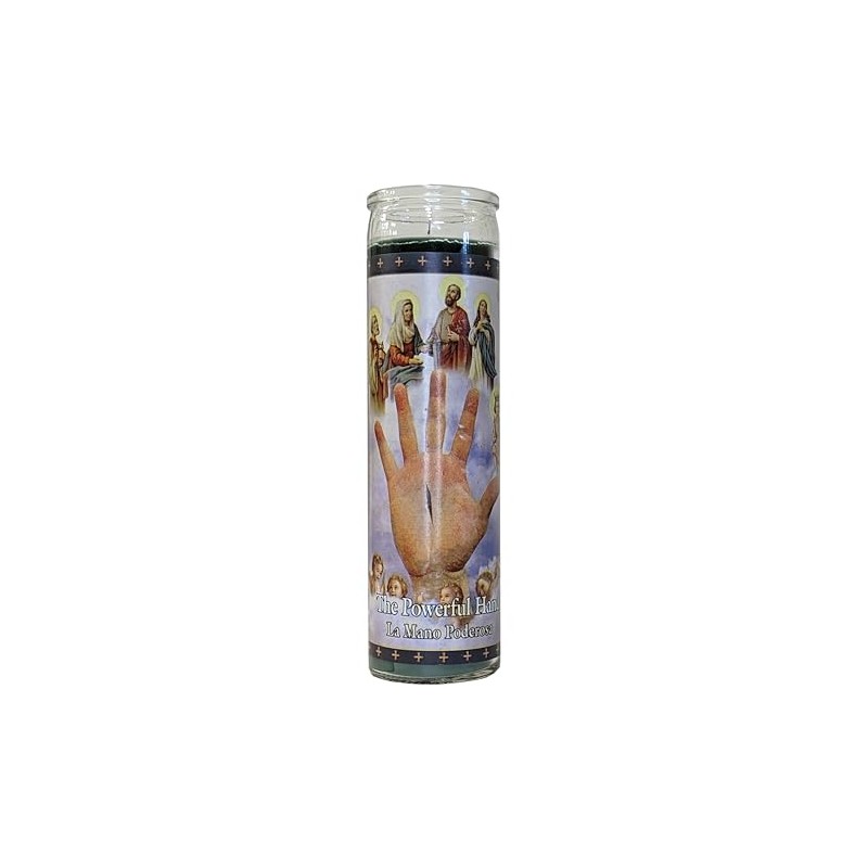 Powerful Hand (La Mano Poderosa) Green Devotional Candle