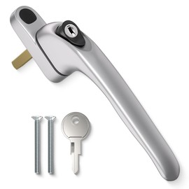 Bwintech 1 Pcs in-Line Satin Chrome UPVC Zinc Alloy Window Handle, 43mm Spindle for Indoor and Outdoor UPVC Window