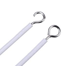 IPEAK Curtain Wire Net Curtain Wire Cord Cable with Hooks and Eyes, White (3 Meter)